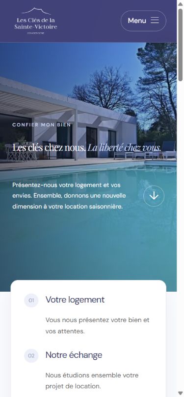 Capture mobile du site Les Clés de la Sainte-Victoire.